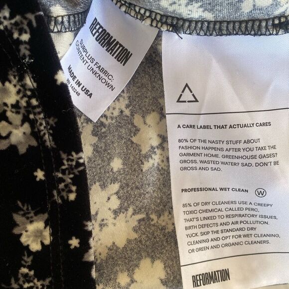 Reformation 90s Style Floral Velvet Spaghetti Strap Mini Slip Dress - Picture 6 of 6